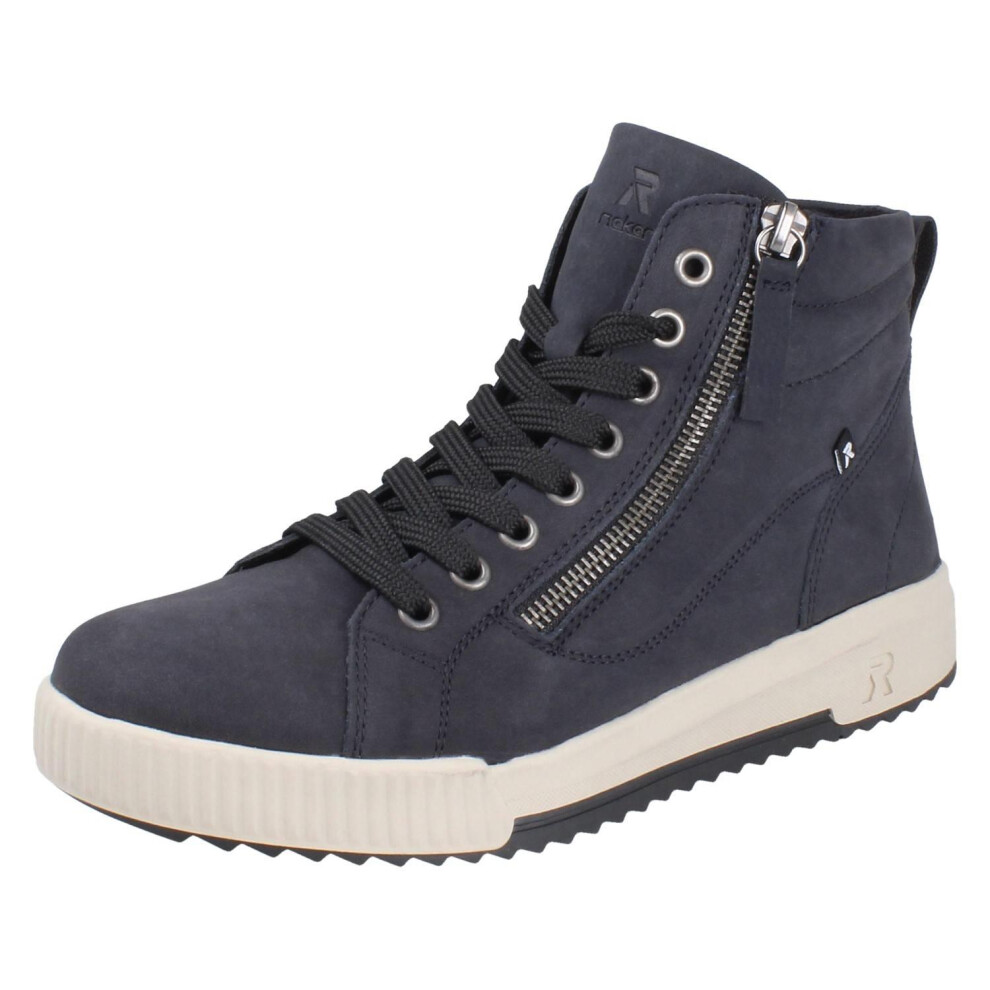 Rieker (Blue, Uk 8) Womens Zip Up Lace Ankle Boots W0164