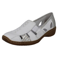 (White, UK 3.5) Ladies Rieker Cut Out Design Slip On Shoes 41385