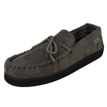 (Grey, UK 10) Mens Rosebank Moccasin Slippers - Ken-Mocc