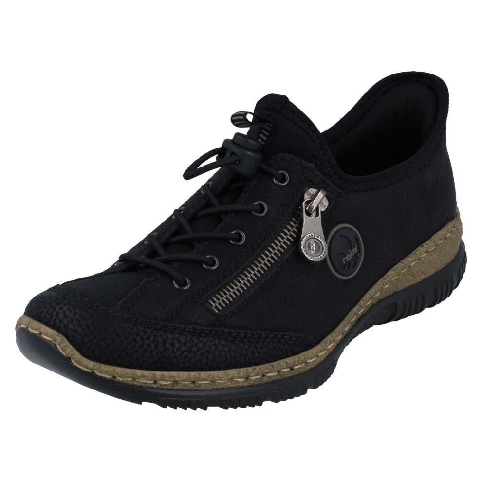 Rieker (Black, Uk 5) Ladies Casual Ready To Go Casual Shoes N3267