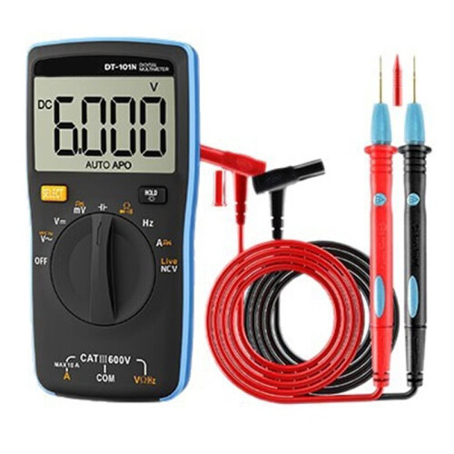 DT‑101N Pocket Auto‑Ranging Multimeter NCV Current Tester Large Backlit Screen Portable Voltage Meter 2