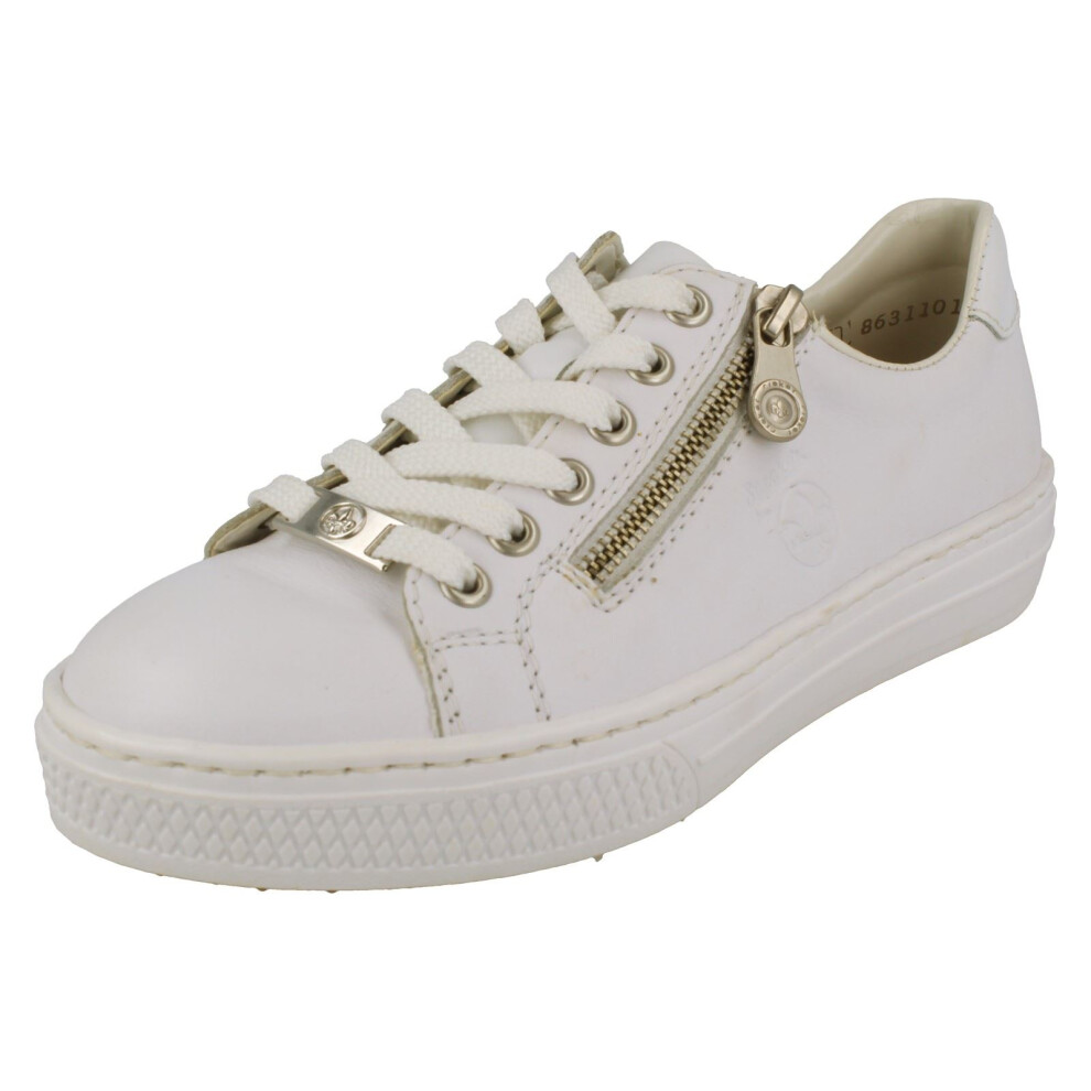 Rieker (, Uk 3.5) Ladies Casual Trainers With Memory Soft Insole L59l1 White
