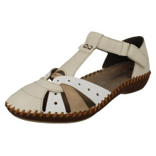 (Beige, UK 6.5) Ladies Rieker T-Bar Cut Out Detailed Antistress Shoes M1655