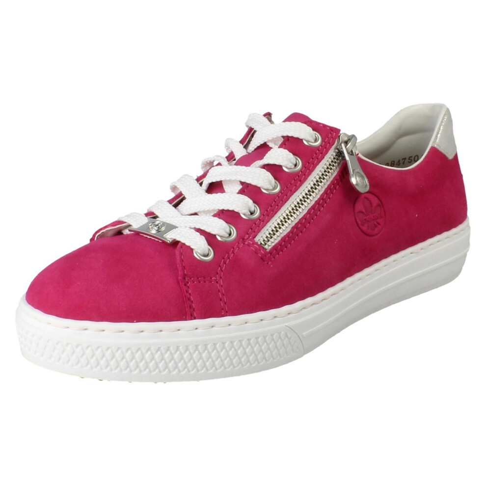 Rieker (, Uk 6.5) Ladies Casual Trainers With Memory Soft Insole L59l1 Pink