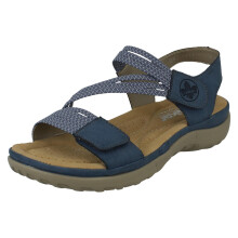 (Blue, UK 6.5) Ladies Rieker Casual Hook and Loop Strap Sandals 64870