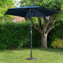 Samuel Alexander 2.7m Havana Garden Patio Parasol with Crank Handle in Blue