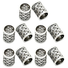 10X Vintage Antique Bronze Hair Braid Beard Dreadlock Beads Rings Tube Viking Rune Charm Pendant