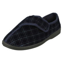 (Navy, UK 11) Mens Spot On Hook & Loop Slippers MVSN