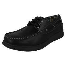(Black, UK 8) Mens Thomas Blunt Boat Style Shoes A2203
