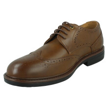 (Tan, UK 7) Mens Smart Lace Up Brogue Shoes A2204