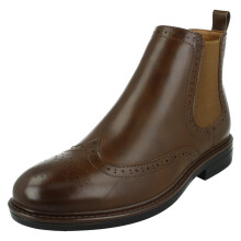 (Brown, UK 11) Mens Thomas Blunt Low Heel Brogue Boots A3085