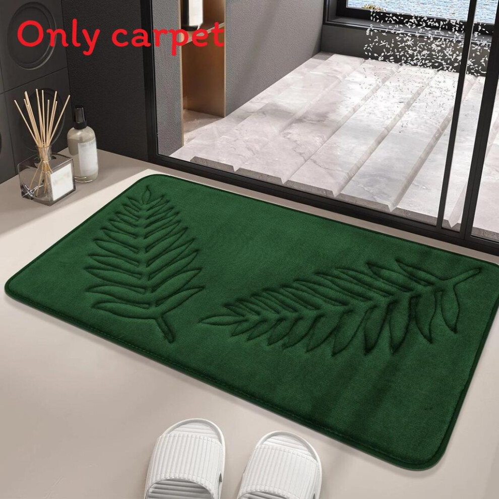 (Leaf Green, 40X60cm) 40X60cm60x90cm Foam Memory Bath Rugs Leaf Bath Mat Nonslip Water Strong Absorbent 693394730648