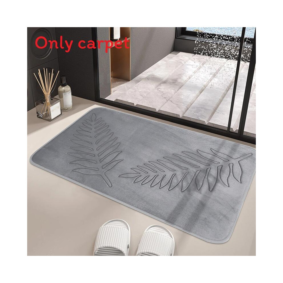 (Leaf Light Gray, 40X60cm) Memory Foam 40X60cm60x90cm Bath Rugs Leaf Bath Mat Nonslip Absorbent Strong Water 695996045915