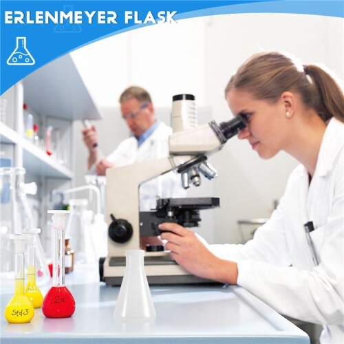 Laboratory Graduated Plastic Conical Erlenmeyer Flask, Measurable, Smooth Thick Wall, Two Bottles of 250Ml 1