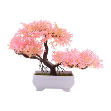 Artificial Plants Bonsai Small Tree Pot Fake Plant Flowers Potted Faux Bonsai for Home Room Table Hotel Garden Decor A