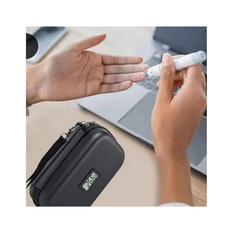Large Insulin Cooler Travel Case Insulin Cooler Bag Temperature Display for Diabetic Supplies Medicine Storage