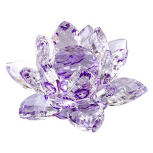 F Crystal Lotus Flower Figurine Valentine Wedding Decor Glass Collection Paperweight Table Ornaments Souvenir Gift