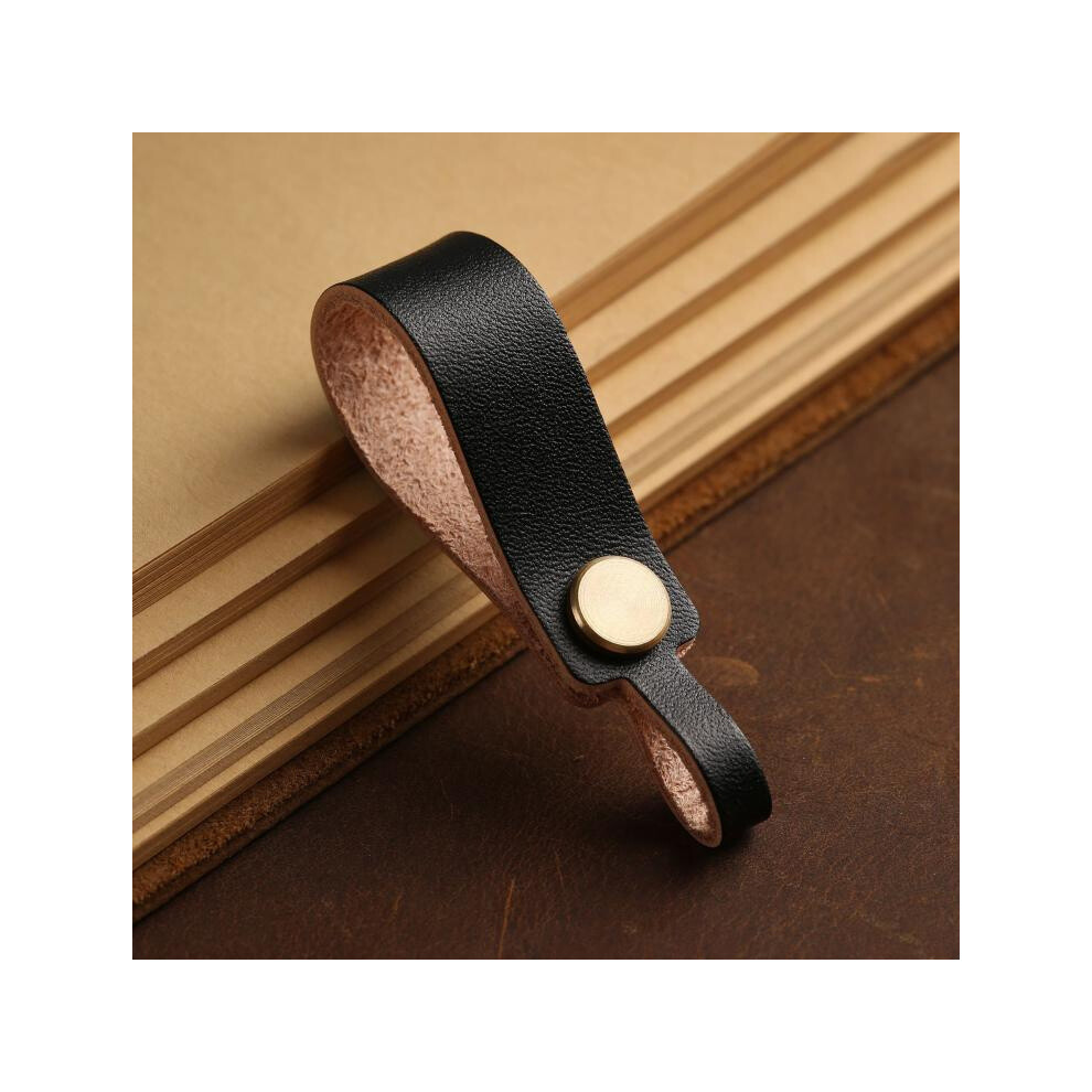 Hallmo Universal Leather Handmade Rope Keychain Car Remote Pendant (Black) : Surprise Gift Black 9072918036236