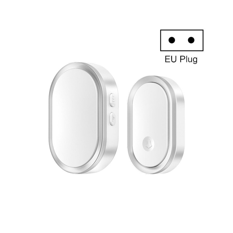 Cacazi A99 Home Smart Long-Range Compatible Remote Control Doorbell/Caller Compatible Seniors, Specifications: European Standard (Silver) :Eu Plu Sur 9072918037073