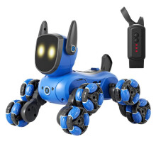 Chien robot multifonctionnel à huit roues Jjr/C Q200 avec montre télécommandée compatible (bleu) : Cadeau surprise bleu