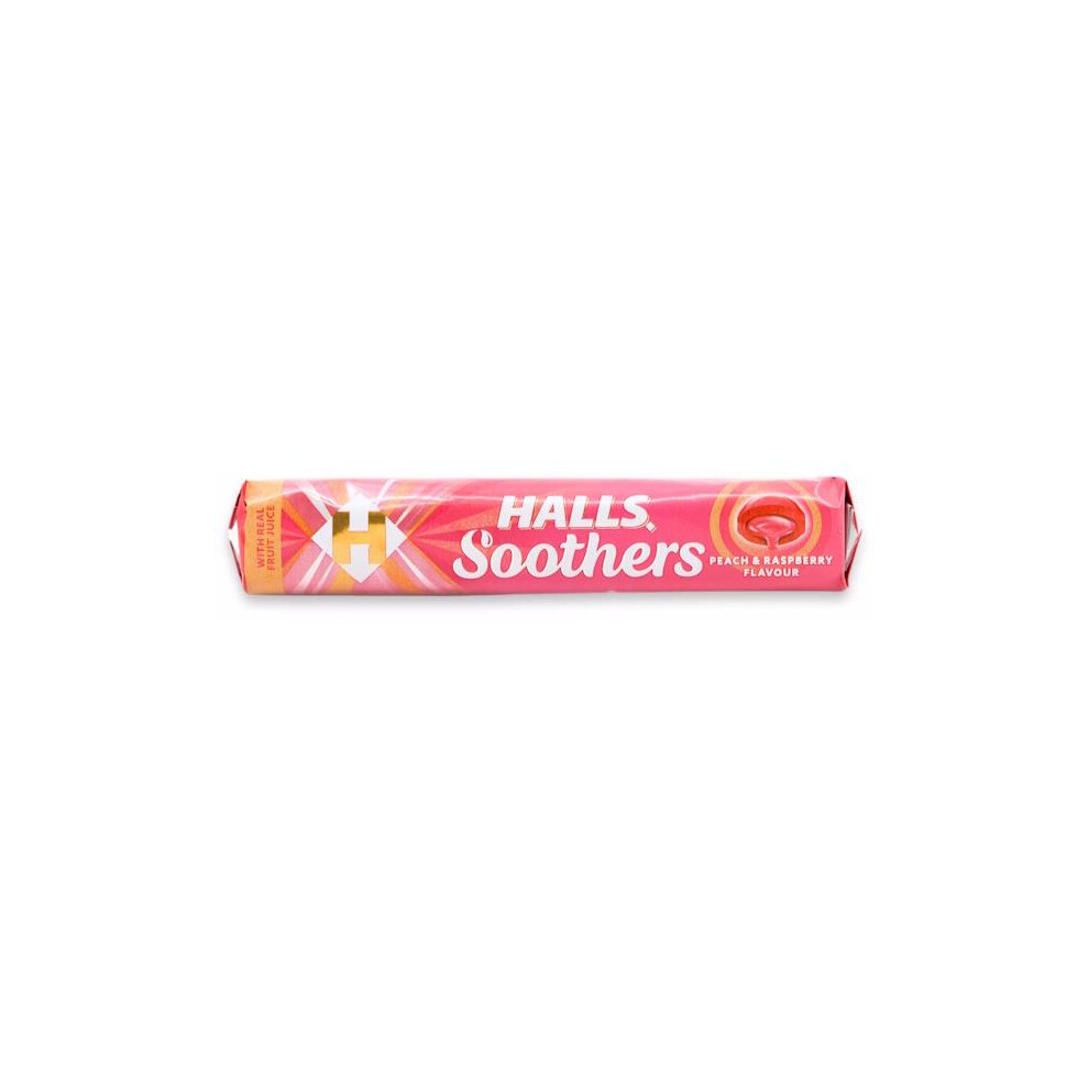 Halls 12 X Soothers Peach & Raspberry Flavour 45G