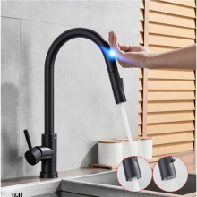 Smart Kitchen Black Touch Kitchen Faucet Stainless Steel Touch - 1pcs - Painted Black Touch