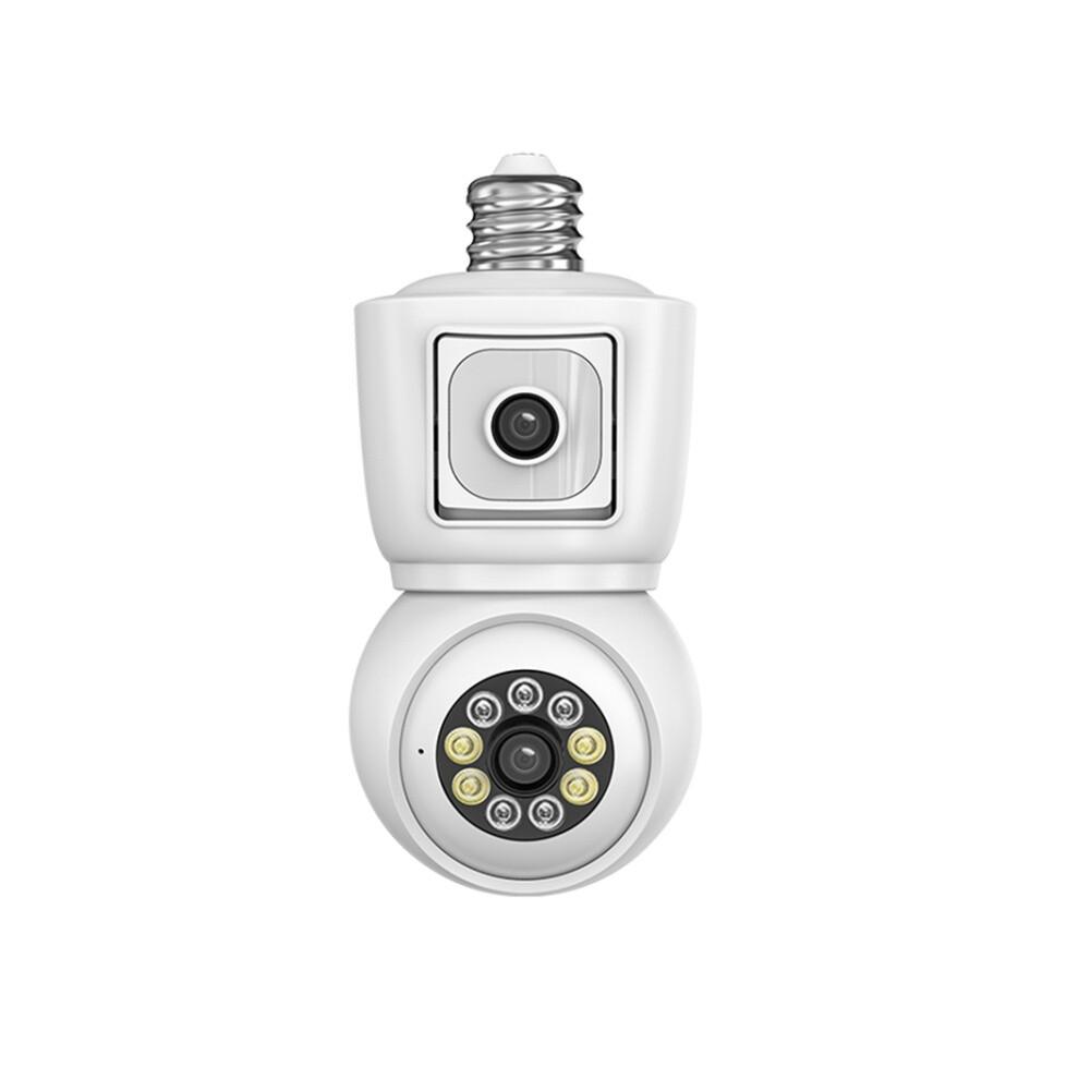 The Dp44 Bulb-Style Motion-Tracking Smart Night Vision Camera Supports Two-Way Voice Communication (White). :Dp44 Surprise Gift White 9072918040769
