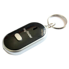 Mini detector de llaves con silbato LED y pitido intermitente, localizador de llaveros perdidos compatible con control remoto, apto para niños (negro