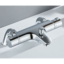 Thermostatic Bath Mixer Tap, Thermostatic Bath Faucet, Shower Mixer Tap for Bathtub with Temperature Control, Brass, Chrome Finish, Bath Mounted