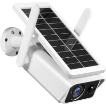 Caméra de surveillance solaire extérieure avec télécommande sans fil et Wi-Fi 4 MP