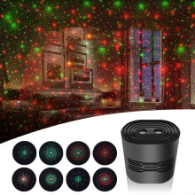 Mini luz ambiental láser recargable USB C209 para escenario, Especificaciones: 8 en 1 (Negro): Estilo 8 en 1 (Negro) Regalo sorpresa
