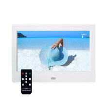 Dpf-706-2.4G 7-inch digitale fotolijst met LED-wandmontage, reclamemachine, stekker: Europese standaard (wit): EU-stekker, verrassingscadeau