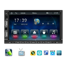 De 7-inch auto-mp5-speler met dubbel scherm ondersteunt standaard CarPlay/Android Auto/mirroring/Bluetooth/stuurwielbediening. Standaardeditie met ve