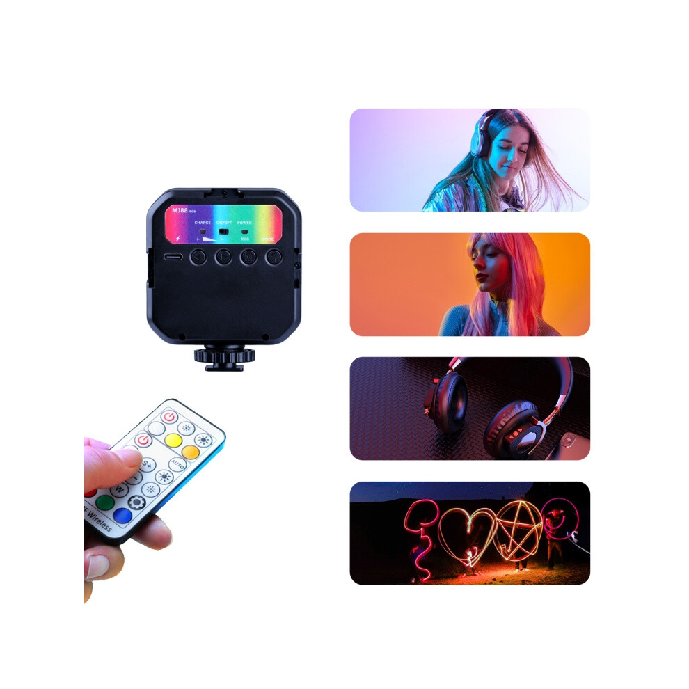 Mj88 3000-7000K+Rgb Colorful Flowing Beauty Fill Small Full-Color Photography Led Pocket Strip Compatible Remote Control (Col Light 9072918041643