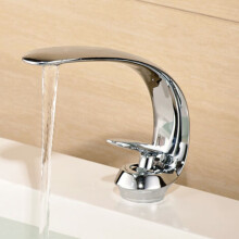 Waschbeckenarmatur aus Messing, Einloch-Waschtischarmatur, Crane Lavatory Art Waschbeckenarmatur, Silber