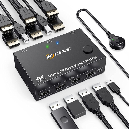 Διακόπτης Kc-KVM202Dpa-Usb2.0 Dp 3Dp+3Dp Kvm (Χρώμα: Μαύρο): KC-KVM202DPA Δώρο-έκπληξη