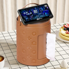 Multifunktionale Schreibtisch-Taschentuchbox, kompatibler Fernbedienungs-Organizer (Braun) :braunes Überraschungsgeschenk