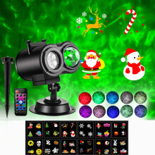 12-kaartenset met Amerikaanse standaardstekker, kleurecht kaartpatroon, 9W dubbele buis kerstprojectorlamp met watergolfeffect: 12 kaarten met Amerik