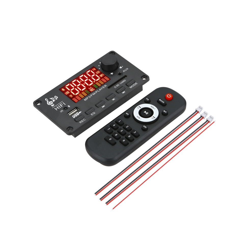Jx-Y04 12V 50W Color Screen Bluetooth Decoder Board With Fm/Call/Recording Functions, Color: And :Jx-Y04 Surprise Gift Black/White 9072918041131