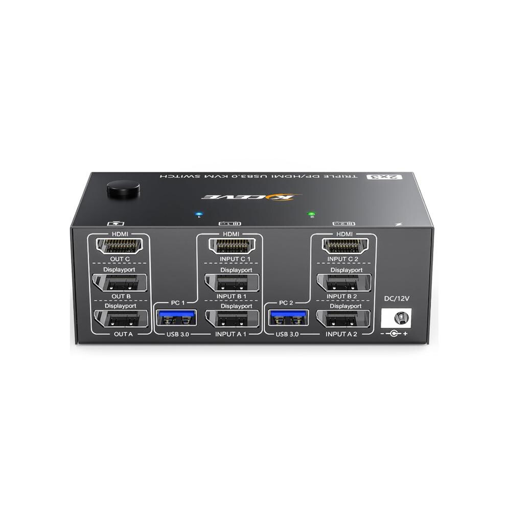 Kc-Kvm203dh 8K 30Hz Dp+Dp+Hdmi Triple Monitor Kvm Switch, European Standard :Kc-Kvm203dh Surprise Gift 9072918043906