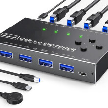 Kc-Km434B USB 3.0 Quad-In-Quad-Out Power Bank USB de 4 puertos Power Bank para impresora Teclado y ratón Switch: KC-KM434B Regalo sorpresa