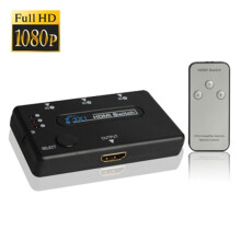 HDMI prepínač (3 vstupy, 1 výstup, s kompatibilným diaľkovým ovládačom): s kompatibilným diaľkovým ovládačom ako prekvapivý darček