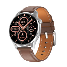 HD3 1,32-inch smartwatch met hartslagmeting en betaalfunctie (zilverkleurig leer): Verrassingscadeau met zilverkleurig leer