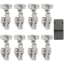 Charnières à fermeture douce avant 110 35 mm avec amortisseur hydraulique pour porte de placard de cuisine - Lot de 8