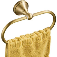 Porte-serviettes mural ovale en laiton antique (bronze brossé) pour cuisine et salle de bain.
