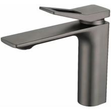 Bathroom Sink Faucet, Grey Bathroom Tap, Brushed 304 Stainless Steel, Anti-Limescale Basin Faucet, Hot and Cold Water Tap