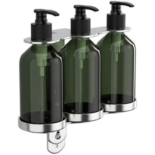 3 Pack Empty Plastic Refillable Soap Dispenser with Pump Green