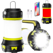 Lanterne LED rechargeable, 1000 lumens, 4000 mAh, lampe de camping 360, projecteur LED portable rechargeable, ultra puissant, 6 modes d'éclairag