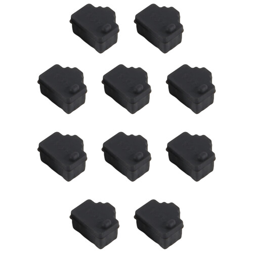 Ethernet Hub Port RJ45 Anti Dust Cover Cap Protector Plug 10Pcs Black