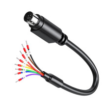 Heavy Duty DIN 6/8Pin Male to Wire End Connecter-MD8 pin